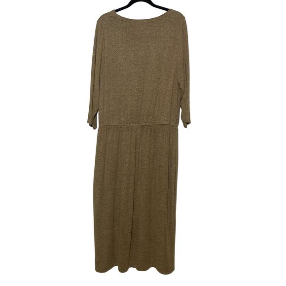 Lane Bryant Tan Long Sleeve Synched Waist Long Dress size 18/20 - Picture 2 of 11